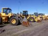 Wheel loaders are ready for auction block.
