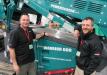 Roberto Armbruster (L) and Chris Toigo, both of Aggcorp, introduced Powerscreen’s new Warrior 600 compact scalping screen, capable of processing up to 300 tons (272 t) per hour, at the show.