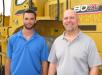 Jared Wilson (L) and Ray Ferwerda Jr. of GS Equipment, Florida’s Kawasaki dealer, were out looking over the wheel loader lineup.