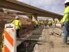 Crews working on the first phase of the Loop 202 South Mountain Freeway project widened the shoulders and extended the existing Loop 202 high-occupancy vehicle lanes. 