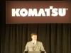 Rod Schrader, Komatsu president and CEO, addresses the media during the company’s press conference at ConExpo.