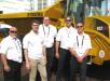 Exhibiting their uniquely designed trucks and excavators, including this Tier IV final 922HM off-road truck with increased horsepower, (L-R) are Scott Becker, Simon Kofoed-Dam, Tom Hartman, Barry Ferrell and Kris Binder, all of Hydrema.
