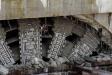WSDOT photo
Bertha's cutterhead during breakthrough: A look at Bertha, the SR 99 tunneling machine, and pieces of the wall she broke through. 