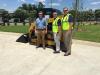 (L-R):Brian McMannus of Hoopaugh Grading Company in Charlotte, learns about the advances in the Cat 239D compact track loader from Tony Pennington and Mike Kunz, both of Carolina CAT.
