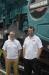Powerscreen representatives Joe Cassidy (L) and Lee Johnson were on hand to answer any questions about the Powerscreen Premier Track 400X jaw crusher.