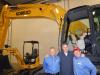 (L-R): Randy Hall, Kobelco vice president of operations; Bud Pecoy, Mid Country Machinery co-owner; and Pete “Elvis” Morita, vice president, Kobelco excavator division, talk about the 20th anniversary and the 31 new Kobelco excavators heading to Mid Country.
