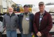 (L-R): Leslie Equipment’s Robert Pate joined Brad Mosley and John Leslie, president of Leslie Equipment Company, to welcome attendees to the dealership’s Pipeline and Grading Equipment Expo.