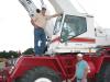 Joey Massingill (L) and Jeff Stewart of Dudley Lumber Company in Salem, Ala., check out a Link-Belt crane.
