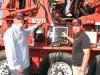Mark Turner (L) and Harvey Crowe, both of Mark Turner Grading in Hampton, Ga., do a complete inspection of a Morbark Woodhog 3800XL.   
