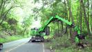 Its long reach and capability to lift and place logs make it easy for the operator to stay in one place while working an area.