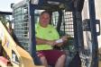 Peter Denger sits in a Cat skid steer. He is with P. Densen Equipment & Supply LLC, based in Little Ferry, N.J.