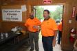 Tom Gingerelli (L), camp ranger, and Ron Garofalo, president of NJLICA, thank volunteers at lunch.