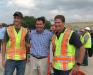 Gov. Scott Walker (C) takes a moment with construction workers at the opening of WisDOT’s Zoo Interchange. 
(Gov. Scott Walker photo)