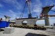 The segment weighs 135 tons and is the first of about 2,600. (Harbor Bridge Project photo)