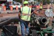 A new water main was placed under the road, replacing the existing, 80-year-old main.  
