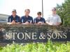 (L-R): At the Stone & Sons headquarters in Birmingham, Ala., are Brody, Danny, and Tyler Stone with their JCB of Alabama sales representative, Mark McCarty.