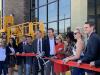 Mayor Acquanetta Warren (third from R) and Alice Bamford join JCB executives and local dignitaries to cut the ribbon to commemorate the opening of the new SoCal JCB premises in Fontana, California. 