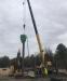 Milani Construction’s Grove RT 540E, one of many cranes used on this project, is put to work.