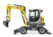 The EW65 mobile excavator features a standard triple boom.