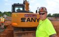 Site Superintendent Charles Lane closely monitors the performance of all machines on this job site.