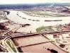  An aerial of the confluence of the Missouri and Kansas River in July 1993 shows destructive flooding. 
(USACE photo)