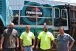 (L-R) are Taylor Carey, technician, and Garret Griffin and Billy Griffin, all of Griffin Brothers Construction; and Graham Wylie, Powerscreen New England.