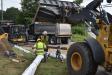 Correia’s skilled laborers fit together water main pipe for installation in Mansfield, Conn.