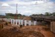 Crews build piers for the new Route 50 bridge over I-66.
(VDOT photo)