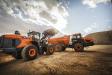 Seven models of the new Doosan -7 Series wheel loaders, with standard bucket capacities between 3.7 and 7.6 cubic yards, are available now. Five additional Doosan models with bucket capacities between 2.6 and 3.3 cubic yards are planned to launch in early 2022. 