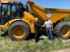 Allan Patterson (L), regional business manager, Hydrema, and Nathan Ehni, general manager of G&G Heavy Equipment Rentals, pose next to G&G’s Hydrema 912HM articulated dump truck. 