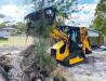 The 1CXT machine is sized perfectly and has the power needed to clear debris for Bilhardt’s site prep work.