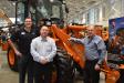 Hitachi is a premier loader line that was featured at the Tracey Road exhibit. (L-R): Scott Collins of Tracey Road, Dustin Hoogebeen of Hitachi and Jerry Tracey, president of Tracey Road Equipment.