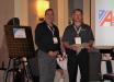 The golf awards were handed out by Phil Brigandi (L) and Jim Ostrowski of Stadium International, which sponsored the outing.