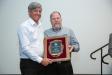 Dave Adams (L) receives the ACPA Lifetime Achievement Award from ACPA board member Wayne Allen.