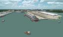 Rendering depicts the refurbished Port of Beaumont Main Terminal, the nation’s fourth busiest commercial port, and its new 1,200-ft. long, 130 to 152-ft. wide concrete dock, scheduled for completion in May 2024.
(McCarthy Building Companies rendering)