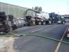 Environmental Services’ vac-truck is cleaning up following a tanker spill.