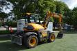 This JCB Hydradig wheeled excavator equipped with a bucket and thumb is particularly desirable for projects at UMass because of its ability to travel from one end of the campus to the other at speeds in excess of 25 mph.
(Photo courtesy of Alta Equipment)
