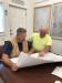 Richard (L) reviews the plan for the new building with future General Foreman Robert Schaniel Jr., who has been with the town of Kent for 36 years. (Photo courtesy of the town of Kent highway department.)