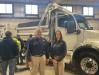 Mark Kough, sales manager, and Jennifer Himes, regional sales representative, both of Henderson Products Inc., were ready to discuss how their company had plenty of trucks in stock, ready to ship. (Superintendents Profile photo)
