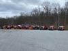 The town of Rhinebeck highway department’s fleet sits ready for snow removal.