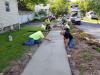 The town of Macedon highway department crew works on a sidewalk replacement on Race Street in the hamlet. 