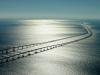 The Chesapeake Bay Bridge-Tunnel is virtually in the open sea with the Atlantic Ocean on one side and the Chesapeake Bay on the other.