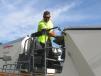 Milling Foreman Sam Hussein keeps the Wirtgen W210i operating at an optimum speed for a consistent grade and maximum production.
