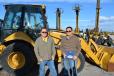 Steve (L) and Dan Weddell were checking out the Cat 414IL loader. The Weddells own RP Weddell & Sons, an underground utility contractor based in Las Vegas.
 