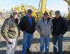 (L-R):?Melvyn Evans of Boyd & Sons Machinery; Jim Marvel of A&B Dirt Moving; Dan Cristiani of Dan Cristiani Excavating Company; and Kyle Cristiani of A.C. Equipment Rental catch up at the auction. 
 