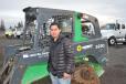 Giovanni Gonzales of B&D Excavating in San Francisco is pictured with the John Deere 323D skid steer that caught his eye.  
 