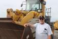Larry Brusky, owner of Brusky Construction, Niles, Mich., is ready to inspect this Komatsu WA500 loader.  