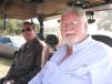 Monitoring the auction prices from the comfort of their golf cart are Rick Mathis (L) of Blount Springs Materials, Cullman, Ala., and Dick Tabb of Tabb Equipment Sales, Marietta, Ga. 
