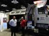 Chad Hester (L), DuraClass customer service manager, and Glenn LaFreniere of Park City Truck Equipment show the stainless steel DuraClass sidewinder.
 