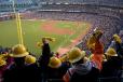 More than 200 veterans (all wearing bright yellow hardhats) took over a section of AT&T Park in San Francisco to cheer on Pitcher Madison Bumgarner in hopes of more strikeouts. 